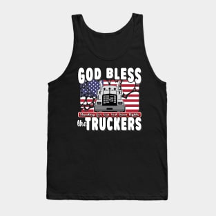 GOD BLESS THE TRUCKERS - USA FLAG TRUCKERS FOR FREEDOM CONVOY USA FLAG - FREEDOM CONVOY 2022 Tank Top